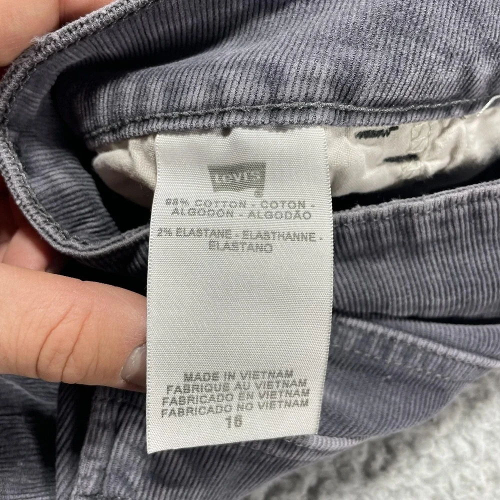 Levis Corduroy Pants Womens 10 Gray‎ 560 Slender Boot Cut Stretch Jeans Casual